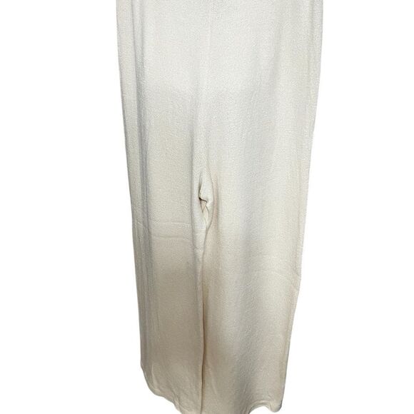 ST JOHN Caviar Ivory Knit cream pants 8 pull on Santana high rise - Picture 8 of 13